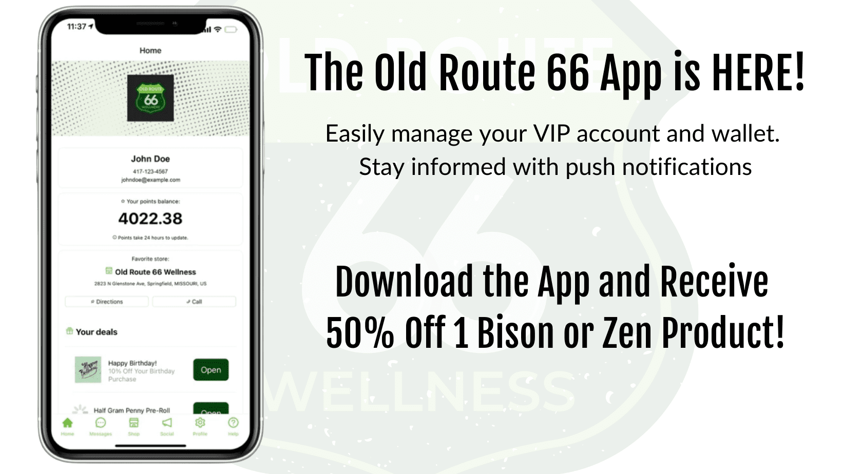 Old Route 66 Wellness Google and Apple Mobile App