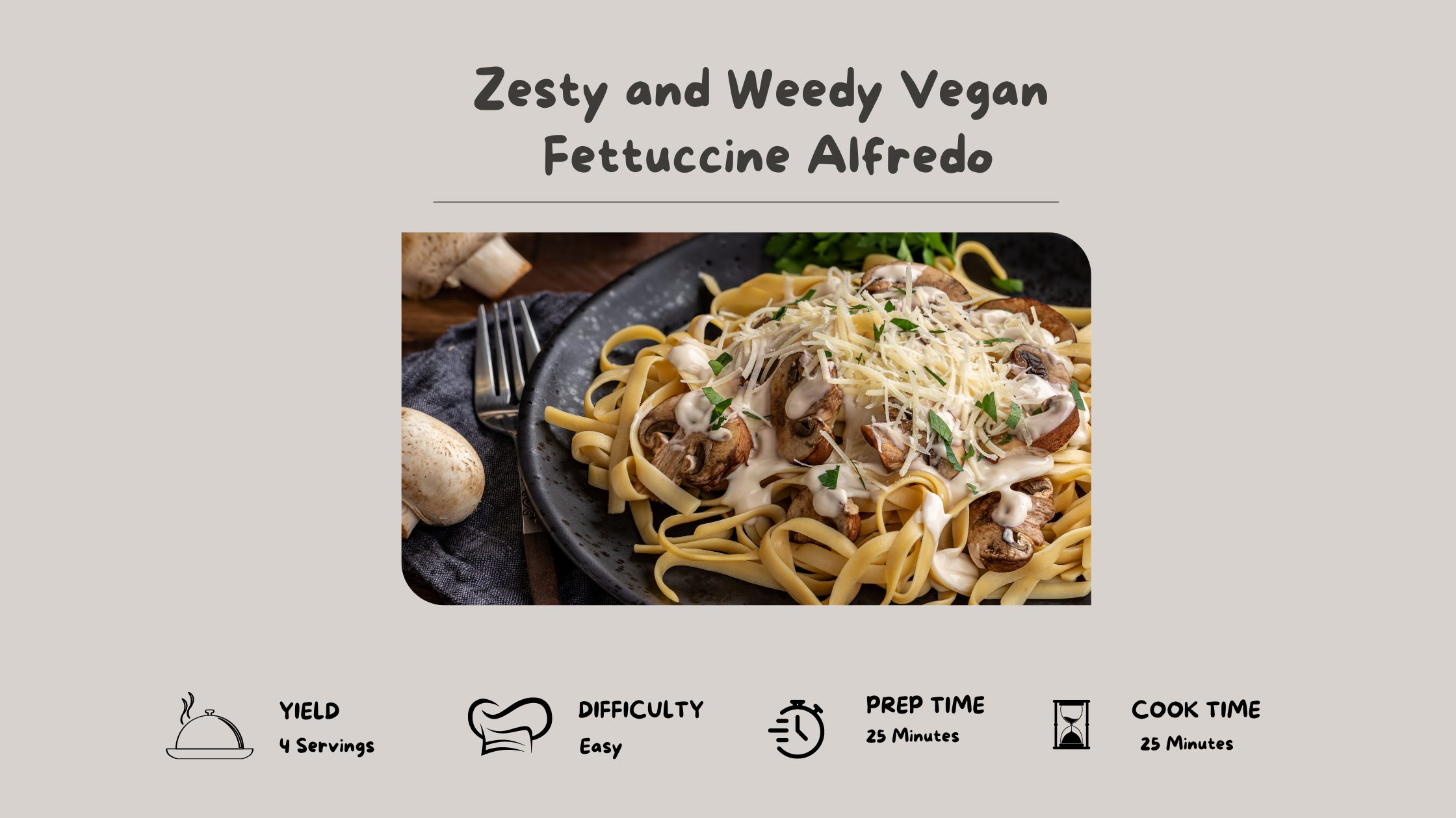 Zesty and Weedy Vegan Fettuccine Alfredo