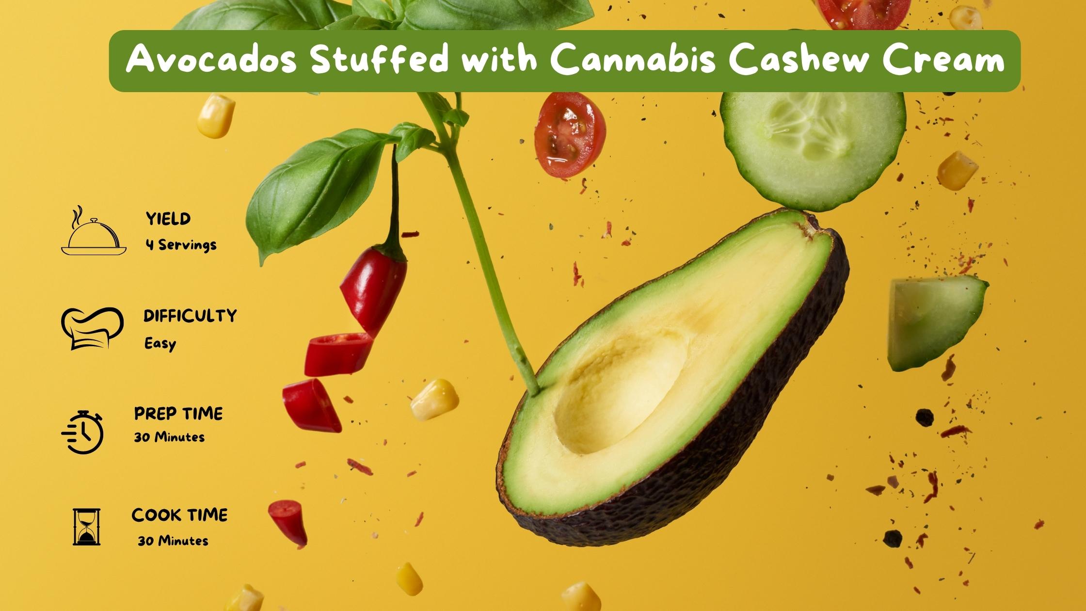 Avocados Stuffed with Cannabis Cashew Cream
